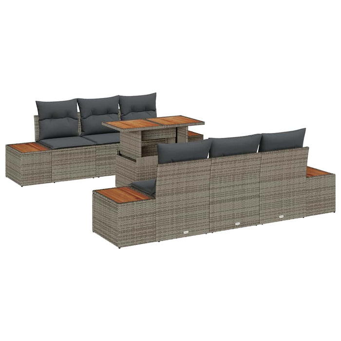 Set de canapele pentru grădină 7 pcs Gri Rattan poli - WALTI WALTI