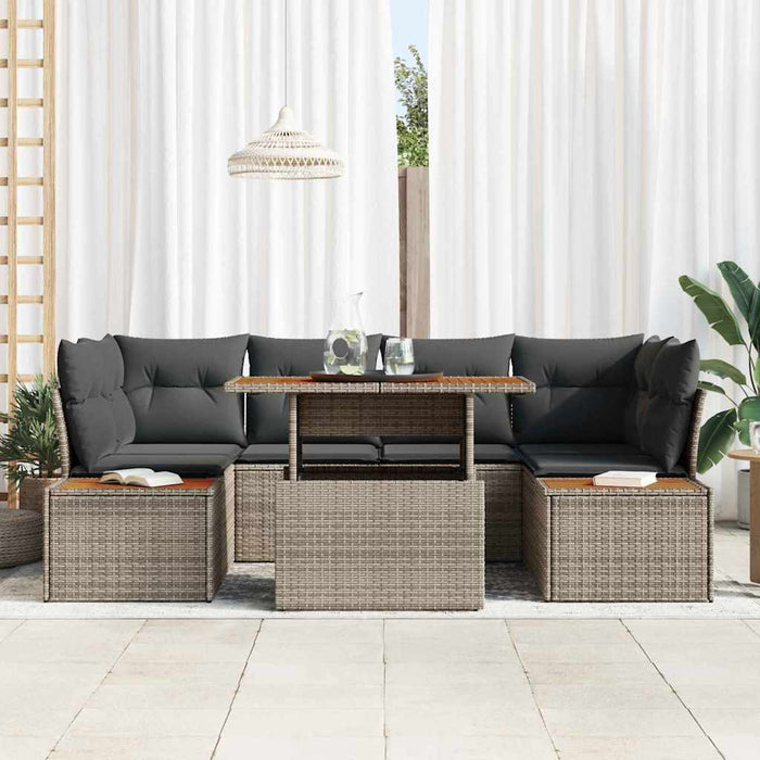 Set de canapele pentru grădină 7 pcs Gri Rattan poli - WALTI WALTI