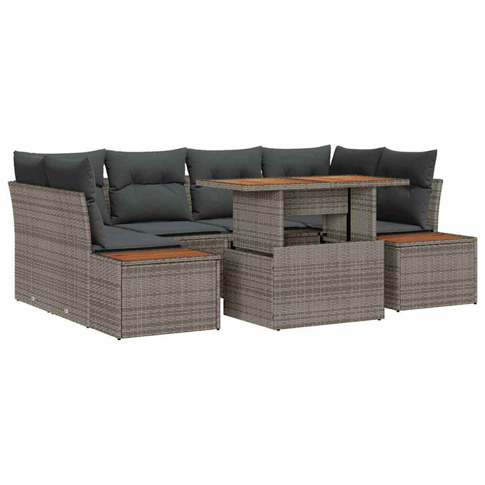 Set de canapele pentru grădină 7 pcs Gri Rattan poli - WALTI WALTI