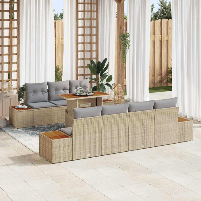 Set de canapele pentru grădină 8 pcs Bej Rattan poli - WALTI WALTI