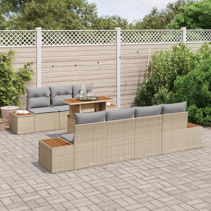 Set de canapele pentru grădină 8 pcs Bej Rattan poli - WALTI WALTI