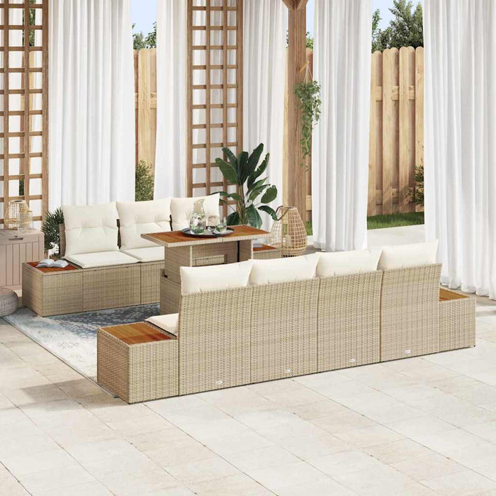 Set de canapele pentru grădină 8 pcs Bej Rattan poli - WALTI WALTI