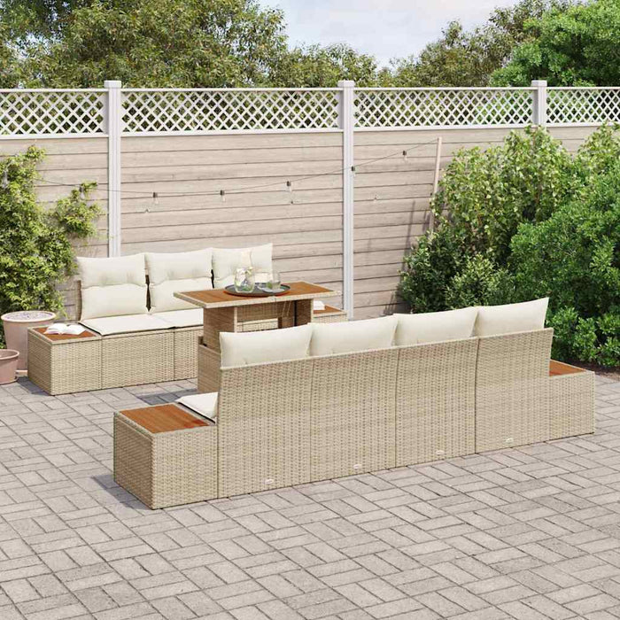 Set de canapele pentru grădină 8 pcs Bej Rattan poli - WALTI WALTI
