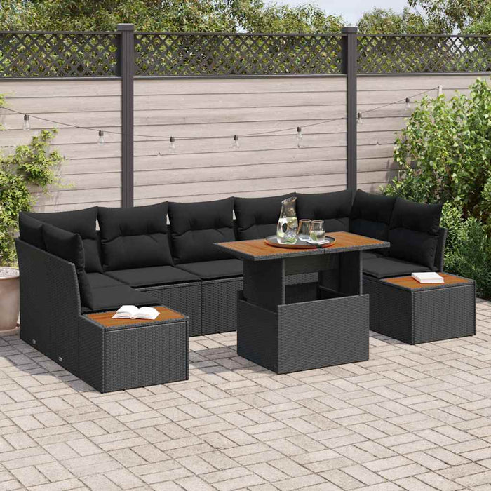 Set de canapele pentru grădină 8 pcs Negru Rattan poli - WALTI WALTI