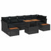 Set de canapele pentru grădină 8 pcs Negru Rattan poli - WALTI WALTI