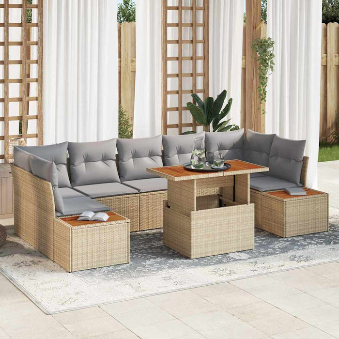Set de canapele pentru grădină 8 pcs Bej Rattan poli - WALTI WALTI