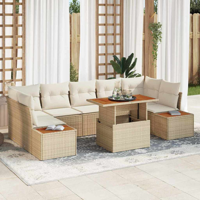 Set de canapele pentru grădină 8 pcs Bej Rattan poli - WALTI WALTI