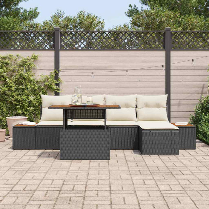 Set de canapele pentru grădină 6 pcs Negru Rattan poli - WALTI WALTI