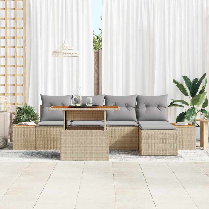 Set de canapele pentru grădină 6 pcs Bej Rattan poli - WALTI WALTI