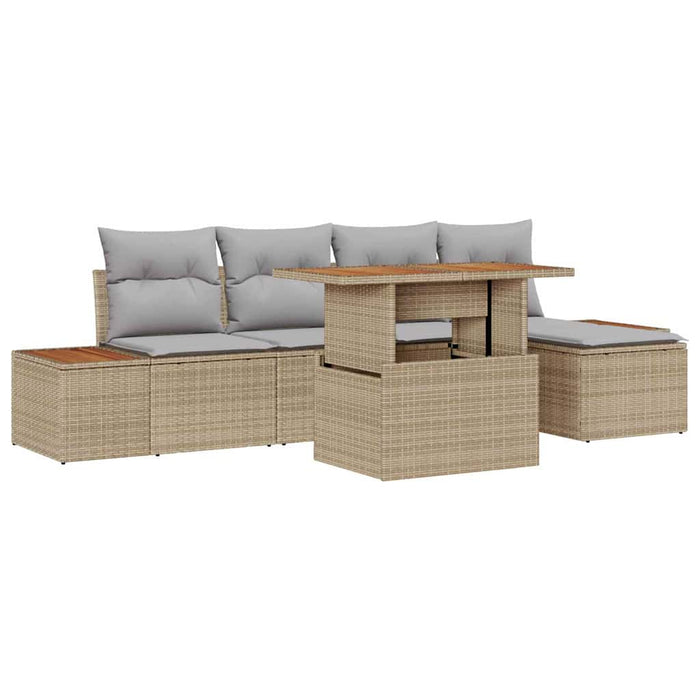 Set de canapele pentru grădină 6 pcs Bej Rattan poli - WALTI WALTI