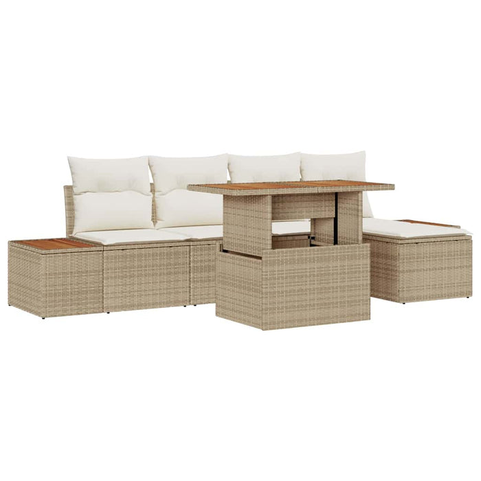 Set de canapele pentru grădină 6 buc. Bej Rattan poli - WALTI WALTI