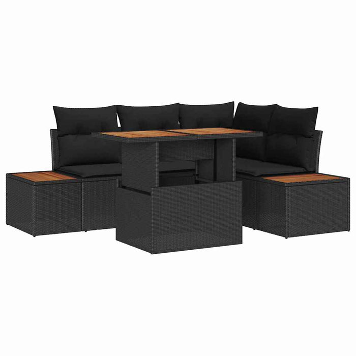 Set de canapele pentru grădină 5 pcs Negru Rattan poli - WALTI WALTI