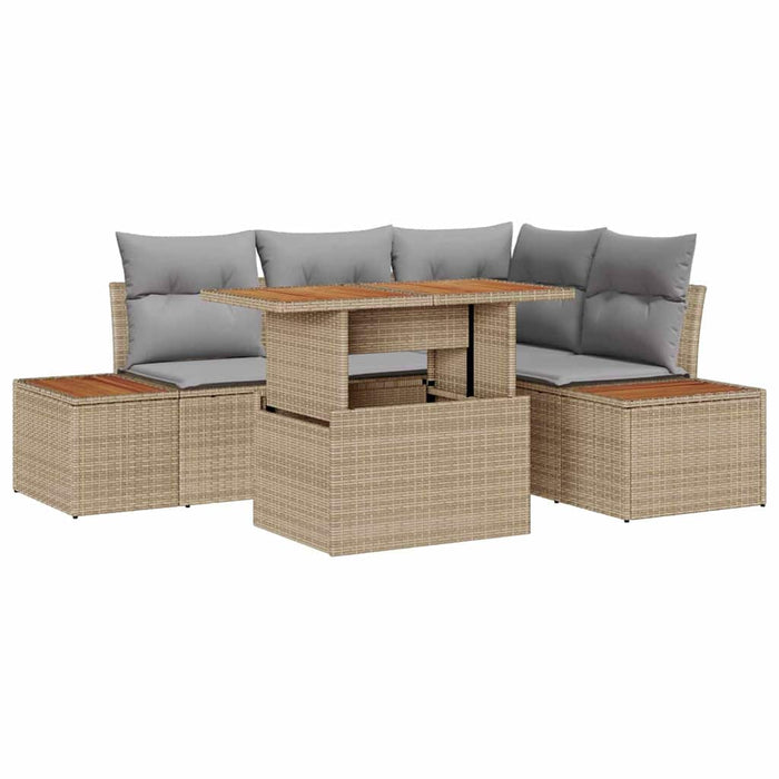 Set de canapele pentru grădină 5 pcs Bej Rattan poli - WALTI WALTI