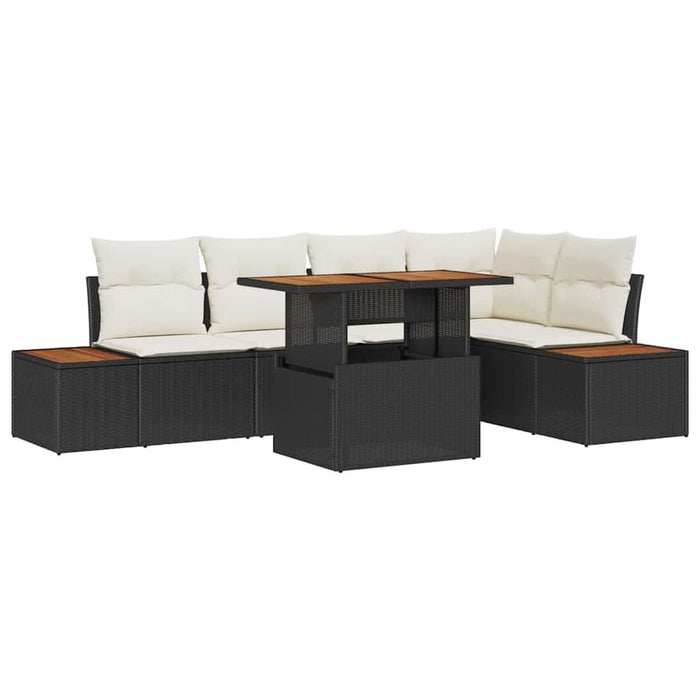 Set de canapele pentru grădină 6 pcs Negru Rattan poli - WALTI WALTI