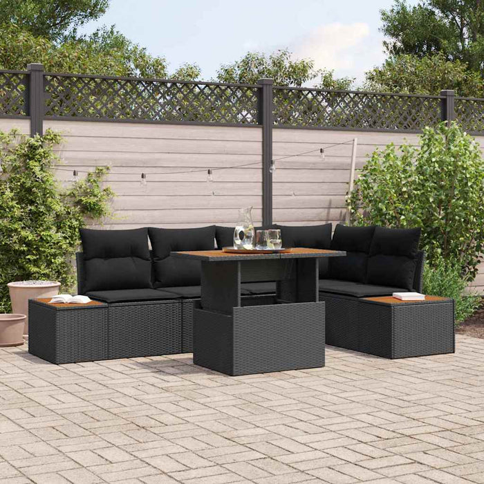 Set de canapele pentru grădină 6 pcs Negru Rattan poli - WALTI WALTI