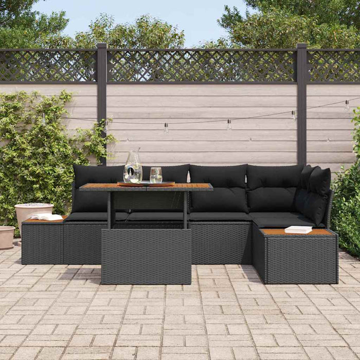 Set de canapele pentru grădină 6 pcs Negru Rattan poli - WALTI WALTI