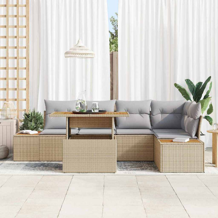 Set de canapele pentru grădină 6 pcs Bej Rattan poli - WALTI WALTI