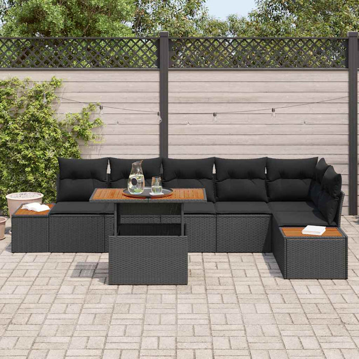 Set de canapele pentru grădină 7 pcs Negru Rattan poli - WALTI WALTI