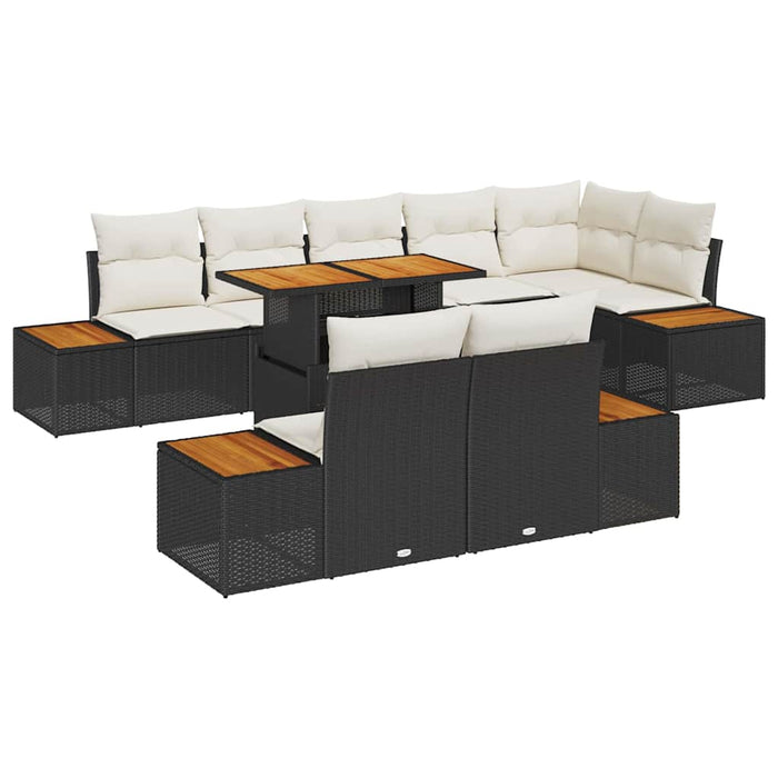 Set de canapele pentru grădină 9 pcs Negru Rattan poli - WALTI WALTI