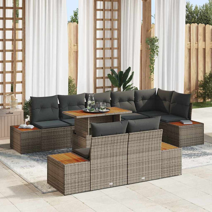 Set de canapele pentru grădină 9 pcs Gri Rattan poli - WALTI WALTI