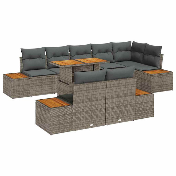 Set de canapele pentru grădină 9 pcs Gri Rattan poli - WALTI WALTI
