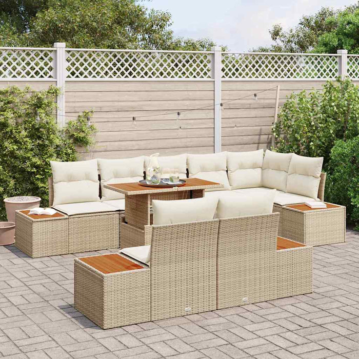 Set de canapele pentru grădină 9 pcs Bej Rattan poli - WALTI WALTI
