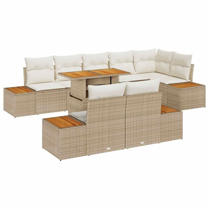 Set de canapele pentru grădină 9 pcs Bej Rattan poli - WALTI WALTI