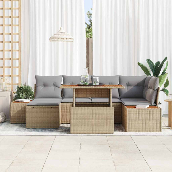 Set de canapele pentru grădină 7 pcs Bej Rattan poli - WALTI WALTI