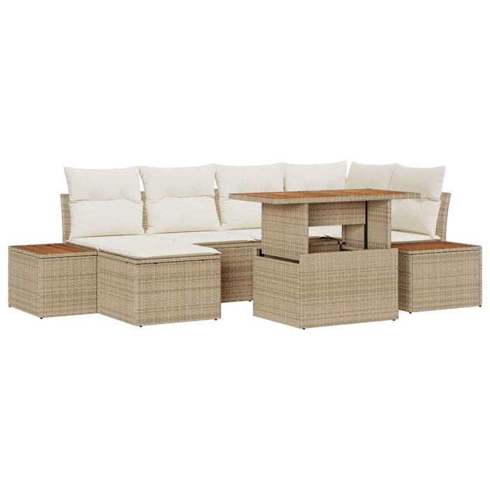 Set de canapele pentru grădină 7 pcs Bej Rattan poli - WALTI WALTI
