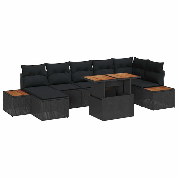 Set de canapele pentru grădină 8 pcs Negru Rattan poli - WALTI WALTI