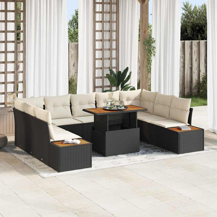 Set de canapele pentru grădină 10 pcs Negru Rattan poli - WALTI WALTI