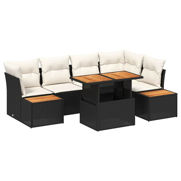 Set de canapele pentru grădină 10 pcs Negru Rattan poli - WALTI WALTI