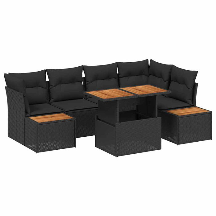 Set de canapele pentru grădină 10 pcs Negru Rattan poli - WALTI WALTI