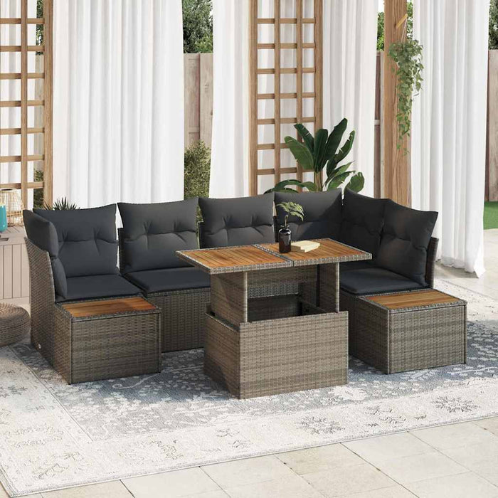 Set de canapele pentru grădină 10 pcs Gri Rattan poli - WALTI WALTI