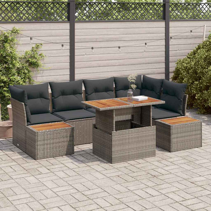 Set de canapele pentru grădină 10 pcs Gri Rattan poli - WALTI WALTI