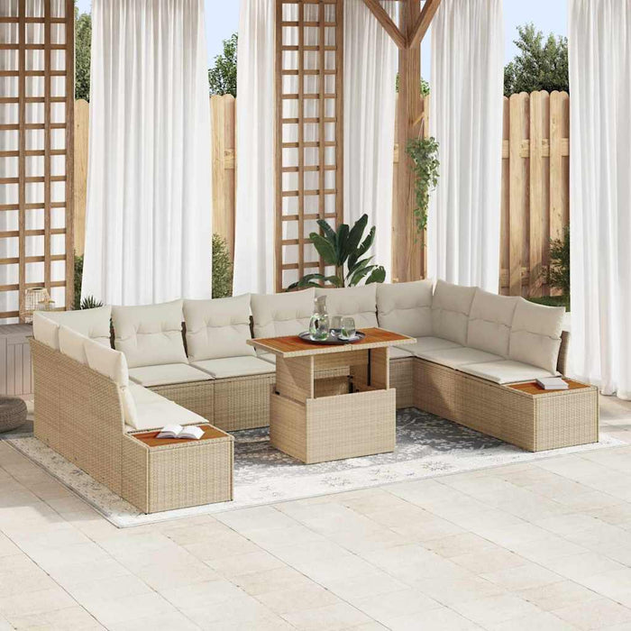 Set de canapele pentru grădină 11 pcs Bej Rattan poli - WALTI WALTI
