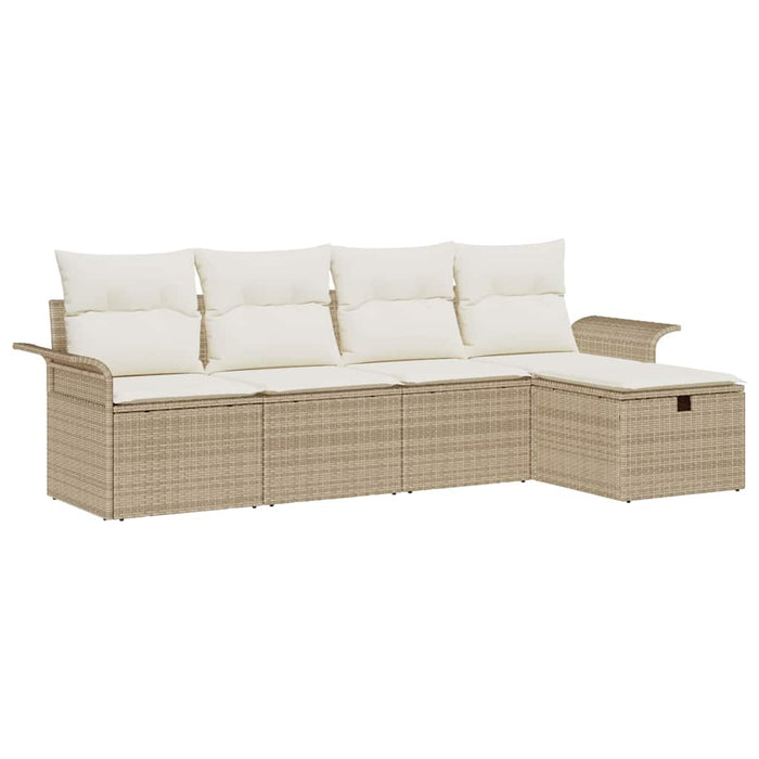 Set de canapele pentru grădină 5 pcs Bej și crem poliratan WALTI