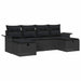Set de canapele pentru grădină cu pernă 6 pcs Negru poliratan - WALTI WALTI