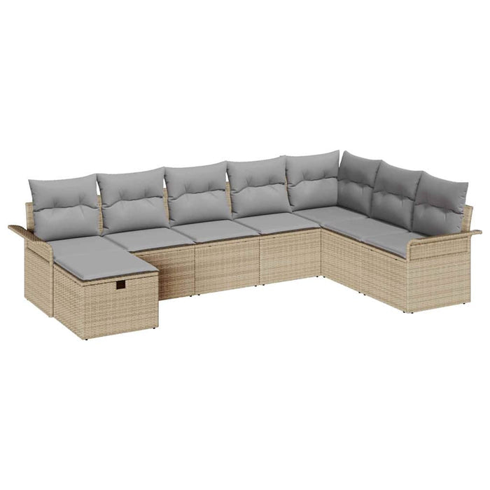 Set de canapele pentru grădină 8 buc. Beige și gri deschis - WALTI WALTI