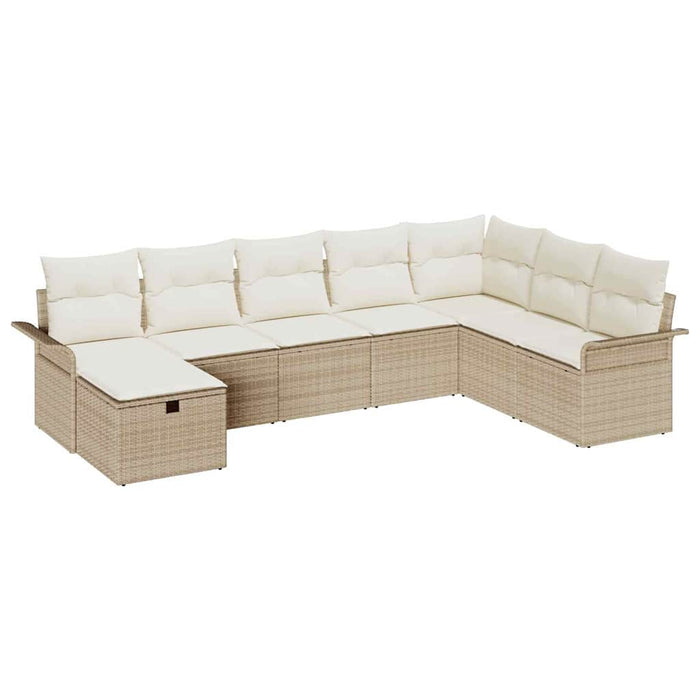 Set de canapele pentru grădină 8 pcs Bej și crem poliratan - WALTI WALTI