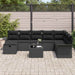 Set de canapele pentru grădină cu pernă 9 pcs Negru poliratan - WALTI WALTI