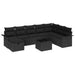Set de canapele pentru grădină cu pernă 9 pcs Negru poliratan - WALTI WALTI