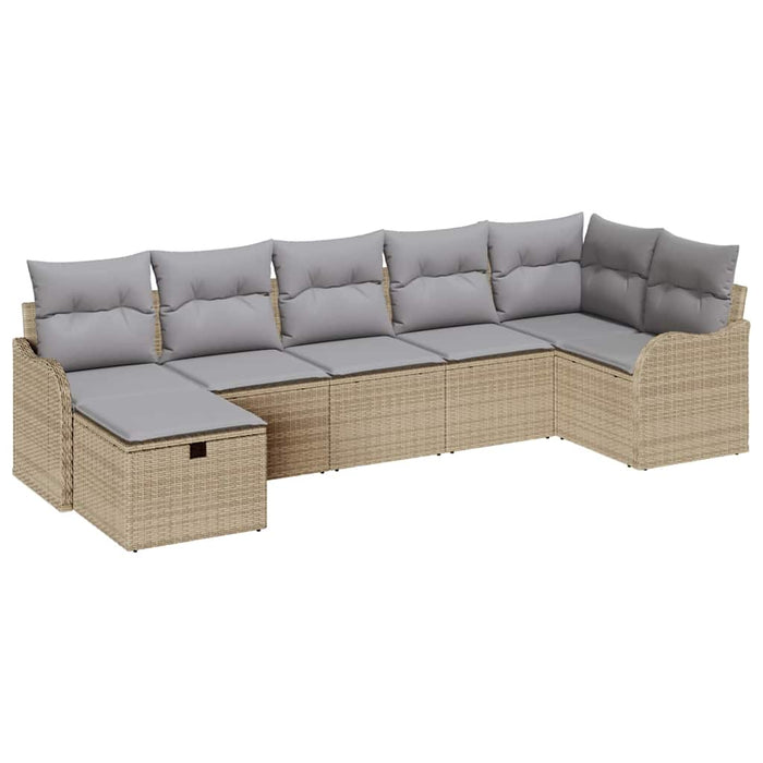 Set de canapea 7 buc. 7-Număr de locuri Beige și gri deschis - WALTI WALTI