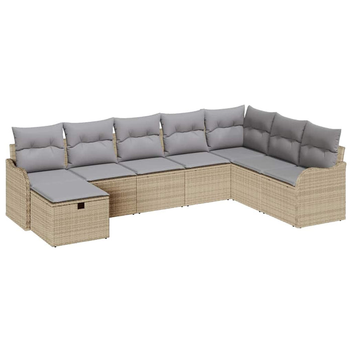 Set de canapea cu pernă Manual Beige și gri deschis poliratan - WALTI WALTI