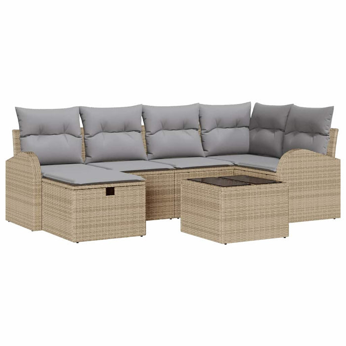 Set de canapea cu pernă Manual Beige și gri deschis poliratan - WALTI WALTI