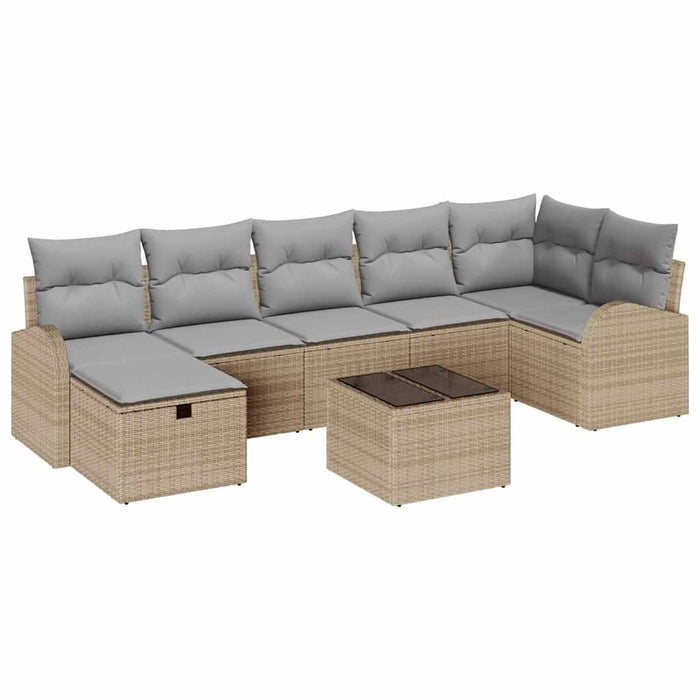 Set de canapea cu pernă Manual Beige și gri deschis poliratan - WALTI WALTI