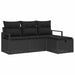 Set de canapea cu pernă cu depozitare 4 pcs Negru poliratan - WALTI WALTI