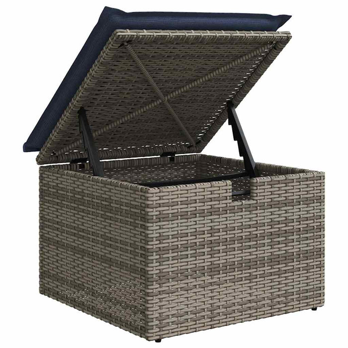 Set de canapea cu pernă Manual 4 pcs Gri și bleumarin poliratan - WALTI WALTI