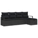 Set de canapea cu pernă cu depozitare 5 pcs Negru poliratan - WALTI WALTI