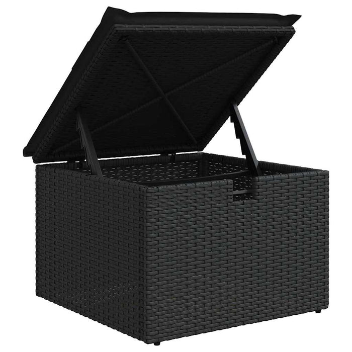 Set de canapea cu pernă cu depozitare Manual Negru poliratan - WALTI WALTI